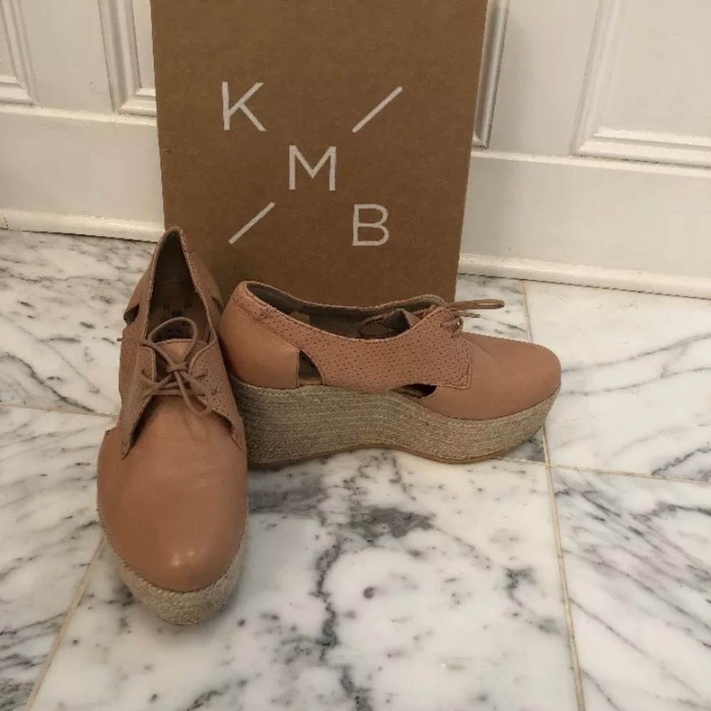 NEW Anthropology KMB Platform Shoes Nude  40 US 10